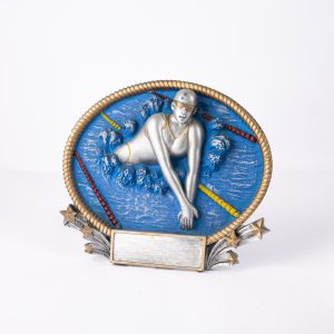 Female Swimming 3D Resin Oval