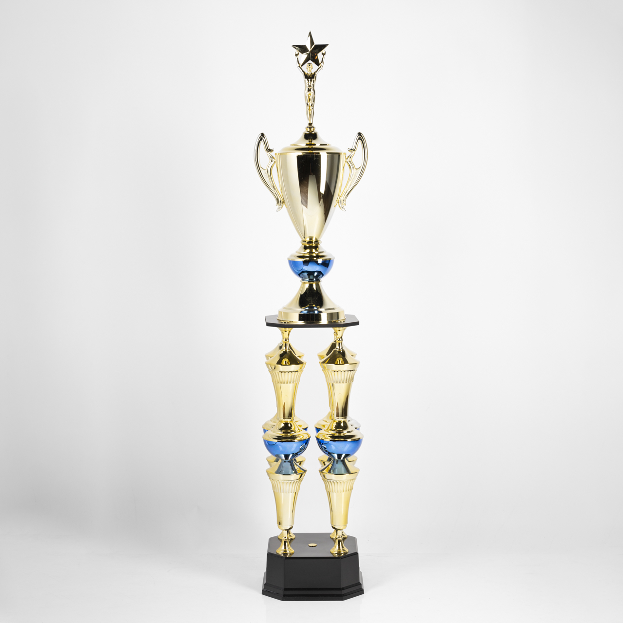 Brazilian Tall Gold and Blue Trophy