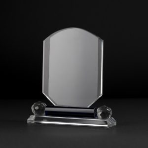 Medal Blue Accent Glass Award
