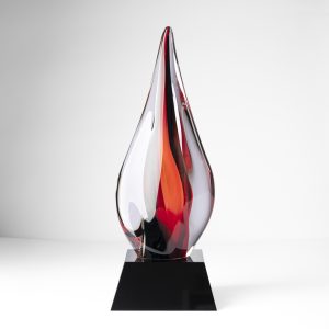 Red Burst Art Glass