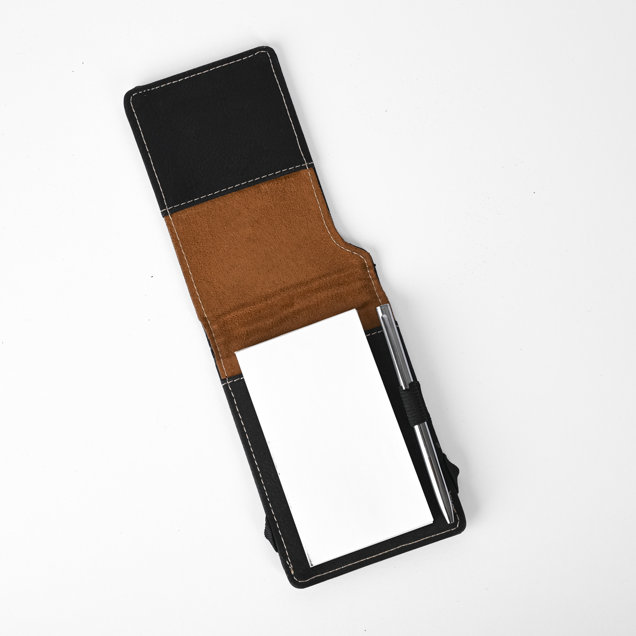 Laserable Leatherette Mini Notepad with Pen - Image 2