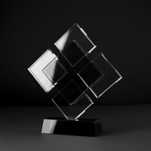 Black Accent Diamond Glass Award