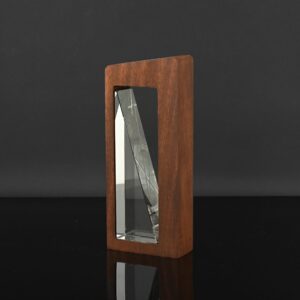 Wood Rectangle boarder with glass triangle on inside
