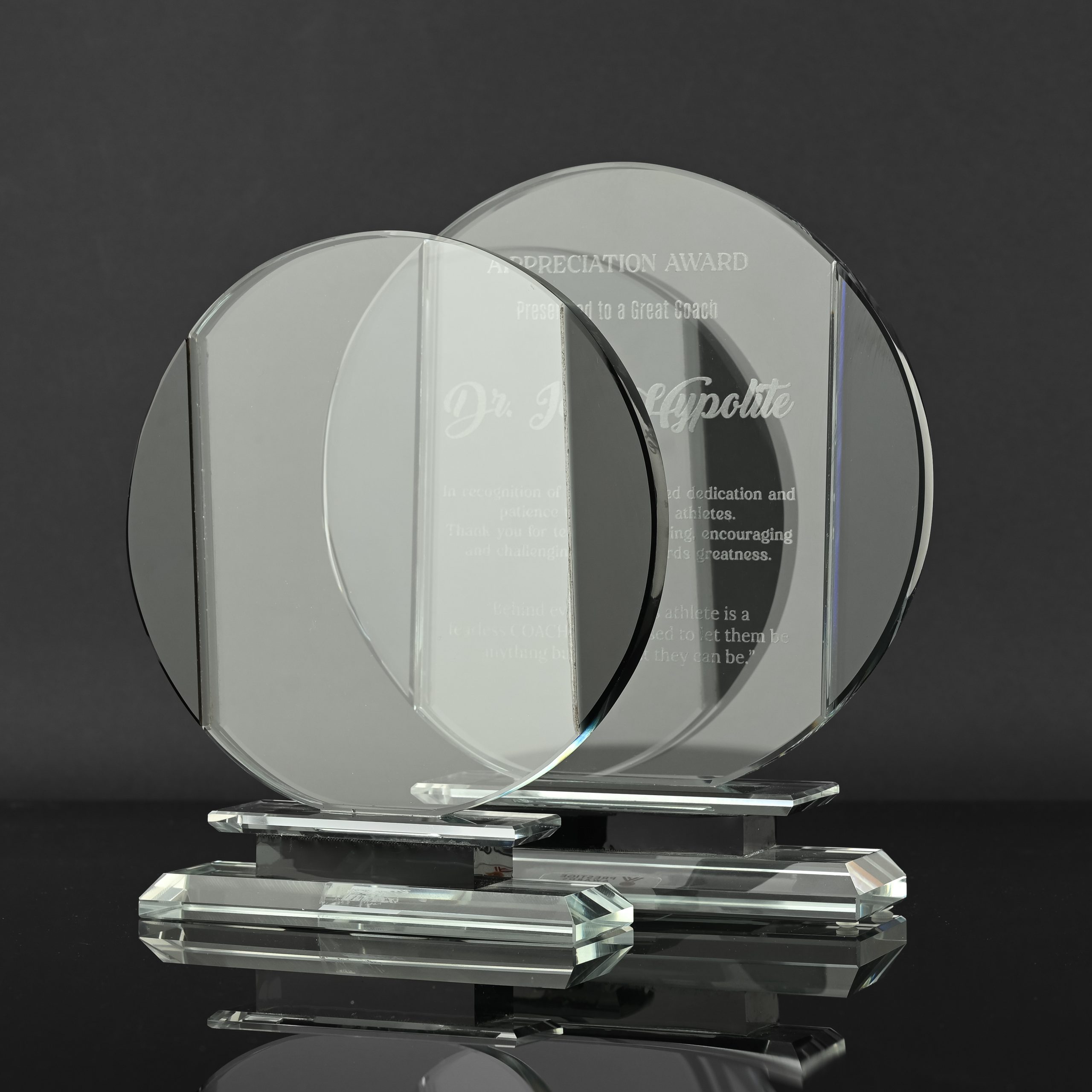 Black Round Glass Award