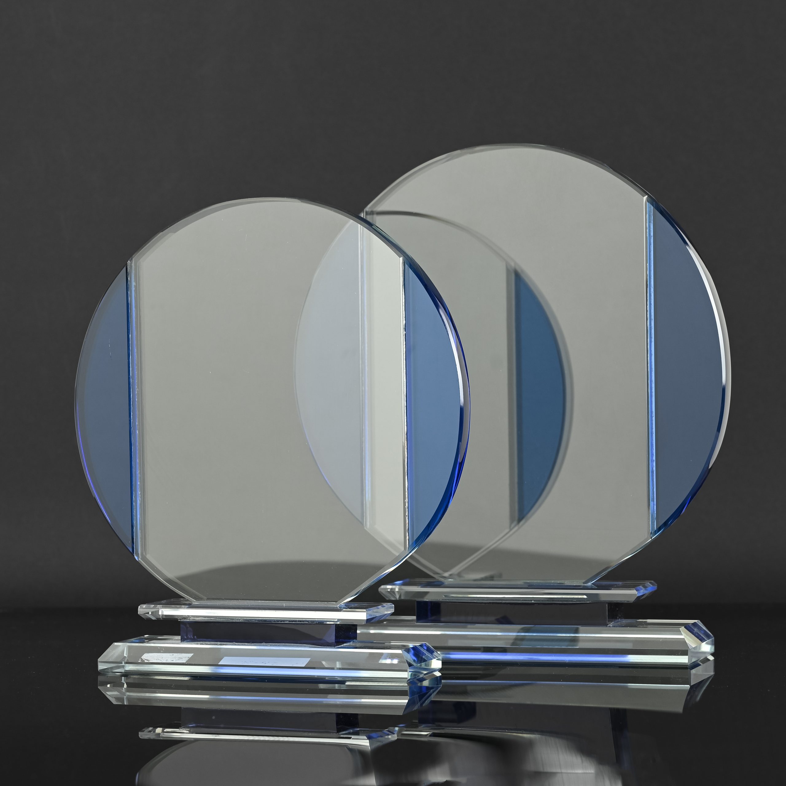 Blue Round Glass Award