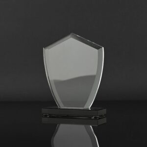 Shield Glass Award 5 1/4" on Black Base
